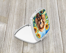Load image into Gallery viewer, Cocker Spaniel in Sunflowers Compact Mirror – Stylish Purse Mirror with Artistic Covers
