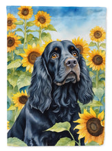 Load image into Gallery viewer, Cocker Spaniel in Sunflowers House Flag