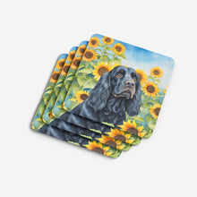 Load image into Gallery viewer, Cocker Spaniel in Sunflowers Coasters - Set of 4 Lightweight Foam, Absorbent Drink Coasters