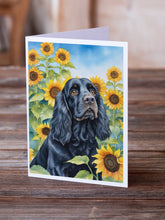 Load image into Gallery viewer, Cocker Spaniel in Sunflowers Greeting Cards - Blank Note Cards – 8-Pack of Artist-Designed Cards with Envelopes