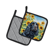 Load image into Gallery viewer, Cocker Spaniel in Sunflowers Pot Holders - Set of 2 Decorative Kitchen Helpers | Made in the USA