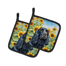 Load image into Gallery viewer, Cocker Spaniel in Sunflowers Pot Holders - Set of 2 Decorative Kitchen Helpers | Made in the USA