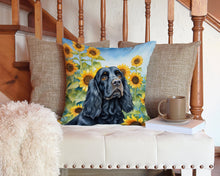 Load image into Gallery viewer, Cocker Spaniel in Sunflowers Throw Pillow - 14x14 Decorative Pillow – Art for Your Home &amp; Patio