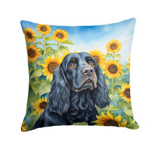 Load image into Gallery viewer, Cocker Spaniel in Sunflowers Throw Pillow - 14x14 Decorative Pillow – Art for Your Home &amp; Patio