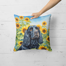 Load image into Gallery viewer, Cocker Spaniel in Sunflowers Throw Pillow