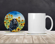 Load image into Gallery viewer, Cocker Spaniel in Sunflowers Large Sandstone Coasters Pack of 4