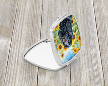 Load image into Gallery viewer, Cocker Spaniel in Sunflowers Compact Mirror – Stylish Purse Mirror with Artistic Covers