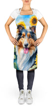 Load image into Gallery viewer, Collie in Sunflowers Apron – Artist-Designed Kitchen, BBQ &amp; Craft Apron