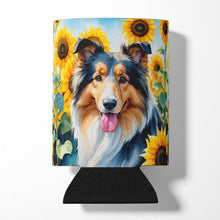 Load image into Gallery viewer, Collie in Sunflowers Can or Bottle Hugger