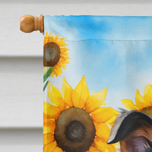 Load image into Gallery viewer, Collie in Sunflowers House Flag