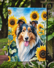 Load image into Gallery viewer, Collie in Sunflowers Garden Flag – Bright Dog-Themed Yard Decor