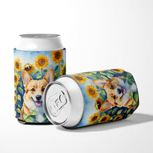 Load image into Gallery viewer, Corgi in Sunflowers Can or Bottle Hugger