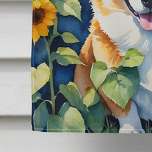 Load image into Gallery viewer, Corgi in Sunflowers House Flag