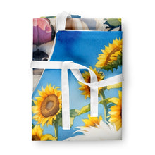 Load image into Gallery viewer, Coton de Tulear in Sunflowers Apron – Artist-Designed Kitchen, BBQ &amp; Craft Apron