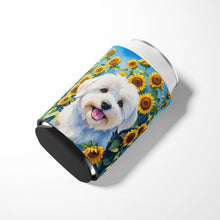 Load image into Gallery viewer, Coton de Tulear in Sunflowers Can or Bottle Hugger