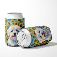 Load image into Gallery viewer, Coton de Tulear in Sunflowers Can or Bottle Hugger