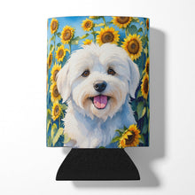 Load image into Gallery viewer, Coton de Tulear in Sunflowers Can or Bottle Hugger