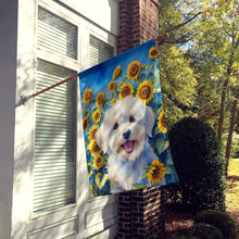 Load image into Gallery viewer, Coton de Tulear in Sunflowers House Flag