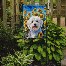 Load image into Gallery viewer, Coton de Tulear in Sunflowers Garden Flag – Bright Dog-Themed Yard Decor