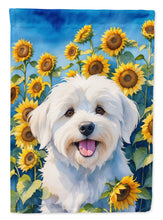 Load image into Gallery viewer, Coton de Tulear in Sunflowers Garden Flag – Bright Dog-Themed Yard Decor