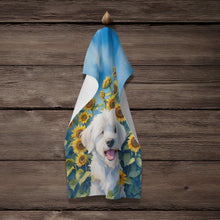 Load image into Gallery viewer, Coton de Tulear in Sunflowers Kitchen Towel