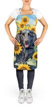 Load image into Gallery viewer, Curly-Coated Retriever in Sunflowers Apron – Artist-Designed Kitchen, BBQ &amp; Craft Apron