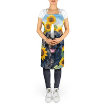 Load image into Gallery viewer, Curly-Coated Retriever in Sunflowers Apron – Artist-Designed Kitchen, BBQ &amp; Craft Apron