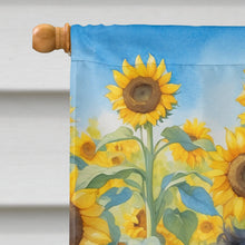 Load image into Gallery viewer, Curly-Coated Retriever in Sunflowers House Flag