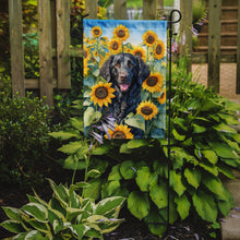 Load image into Gallery viewer, Curly-Coated Retriever in Sunflowers Garden Flag – Bright Dog-Themed Yard Decor