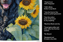 Load image into Gallery viewer, Curly-Coated Retriever in Sunflowers Kitchen Towel