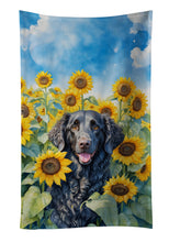Load image into Gallery viewer, Curly-Coated Retriever in Sunflowers Kitchen Towel