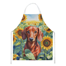 Load image into Gallery viewer, Dachshund in Sunflowers Apron – Artist-Designed Kitchen, BBQ &amp; Craft Apron