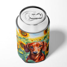 Load image into Gallery viewer, Dachshund in Sunflowers Can or Bottle Hugger
