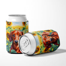 Load image into Gallery viewer, Dachshund in Sunflowers Can or Bottle Hugger