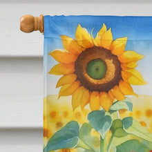 Load image into Gallery viewer, Dachshund in Sunflowers House Flag