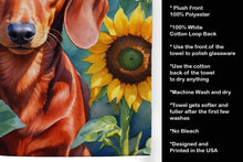 Load image into Gallery viewer, Dachshund in Sunflowers Kitchen Towel