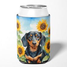 Load image into Gallery viewer, Dachshund in Sunflowers Can or Bottle Hugger