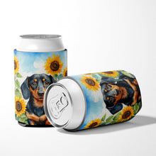 Load image into Gallery viewer, Dachshund in Sunflowers Can or Bottle Hugger