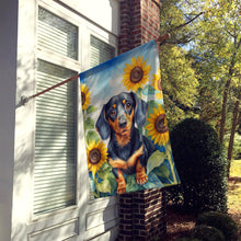 Load image into Gallery viewer, Dachshund in Sunflowers House Flag