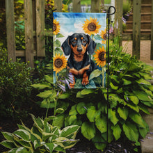 Load image into Gallery viewer, Dachshund in Sunflowers Garden Flag – Bright Dog-Themed Yard Decor