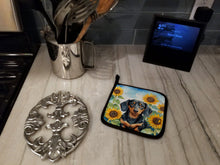 Load image into Gallery viewer, Dachshund in Sunflowers Pot Holders - Set of 2 Decorative Kitchen Helpers | Made in the USA