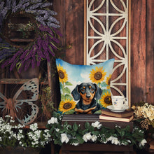 Load image into Gallery viewer, Dachshund in Sunflowers Throw Pillow