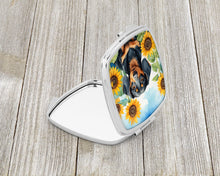 Load image into Gallery viewer, Dachshund in Sunflowers Compact Mirror – Stylish Purse Mirror with Artistic Covers