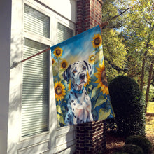 Load image into Gallery viewer, Dalmatian in Sunflowers House Flag