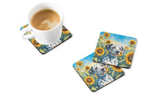 Load image into Gallery viewer, Dalmatian in Sunflowers Coasters - Set of 4 Lightweight Foam, Absorbent Drink Coasters