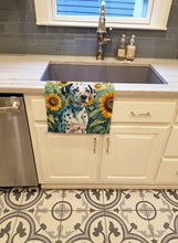 Load image into Gallery viewer, Dalmatian in Sunflowers Kitchen Towel