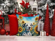 Load image into Gallery viewer, Dalmatian in Sunflowers Throw Pillow - 14x14 Decorative Pillow – Art for Your Home &amp; Patio