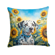 Load image into Gallery viewer, Dalmatian in Sunflowers Throw Pillow - 14x14 Decorative Pillow – Art for Your Home &amp; Patio