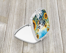 Load image into Gallery viewer, Dalmatian in Sunflowers Compact Mirror – Stylish Purse Mirror with Artistic Covers