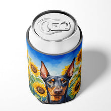 Load image into Gallery viewer, Doberman Pinscher in Sunflowers Can or Bottle Hugger